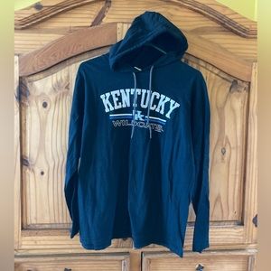 Women UK Kentucky Wildcats black blue hoodie pullover t-shirt - size XL